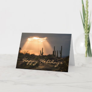 Cartes Pour Fêtes Annuelles Joyeuses Fêtes Lumière dans le Désert