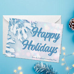 Cartes Pour Fêtes Annuelles Joyeuses Fêtes Magnifiques Flocons de Neige Bleus