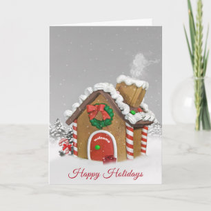 Cartes Pour Fêtes Annuelles Joyeuses Fêtes Maison en pain d'épices