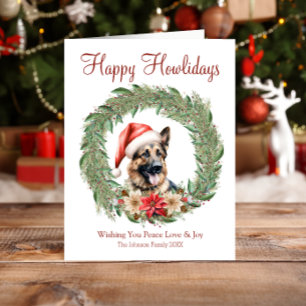 Cartes Pour Fêtes Annuelles Joyeuses Fêtes Mignon Chien Berger Allemand