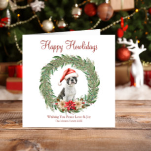 Cartes Pour Fêtes Annuelles Joyeuses Fêtes Mignon Toutou Boston Terrier