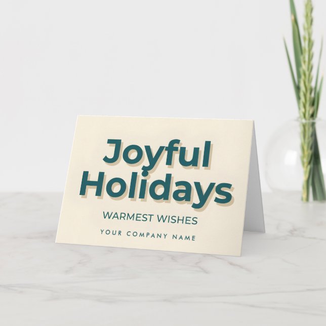 Cartes Pour Fêtes Annuelles Joyeuses Fêtes Minimal Rétro Script (Devant)