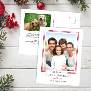 Cartes Pour Fêtes Annuelles Joyeuses Fêtes Minimalistes Photo de Famille Noël