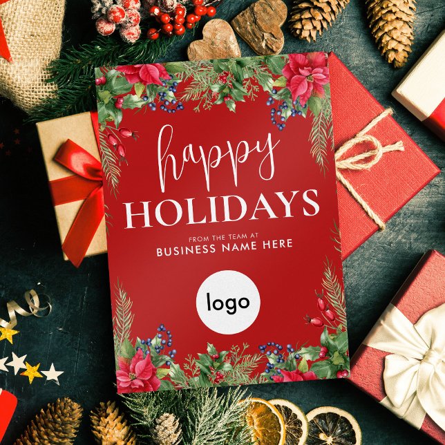 Cartes Pour Fêtes Annuelles Joyeuses fêtes Moderne Noël Logo d'affaires (Créateur téléchargé)