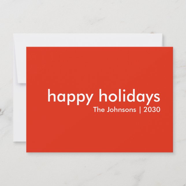 Cartes Pour Fêtes Annuelles Joyeuses fêtes | Moderne Simple Minimal Rouge Lumi (Devant)