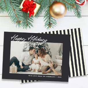 Cartes Pour Fêtes Annuelles Joyeuses Fêtes Modernes Message Personnalisé & Pho