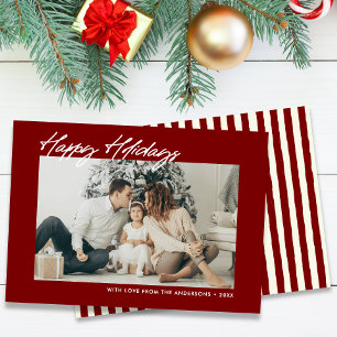 Cartes Pour Fêtes Annuelles Joyeuses Fêtes Modernes Message Personnalisé & Pho