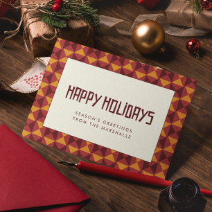 Cartes Pour Fêtes Annuelles Joyeuses fêtes Motif rétro milieu du siècle