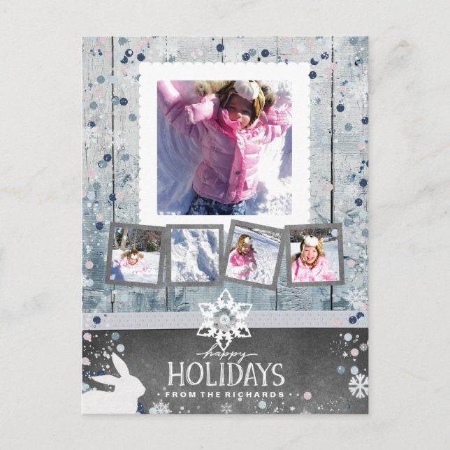 Cartes Pour Fêtes Annuelles Joyeuses fêtes Noël 5 Photo Collage (Devant)