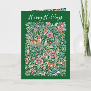 Cartes Pour Fêtes Annuelles Joyeuses fêtes Noël Bois Animaux verts