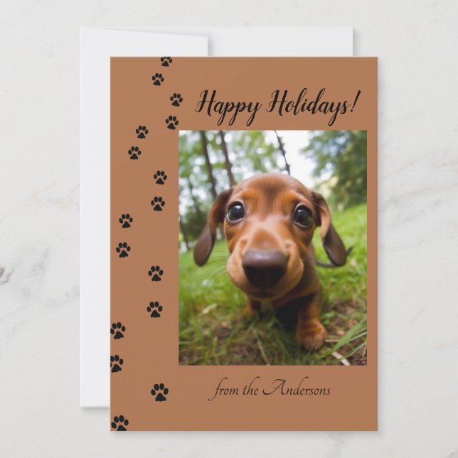 Cartes Pour Fêtes Annuelles Joyeuses fêtes Noël Chien animal de compagnie phot (Devant)