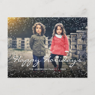 Cartes Pour Fêtes Annuelles Joyeuses fêtes Noël Neige Photo personnalisée