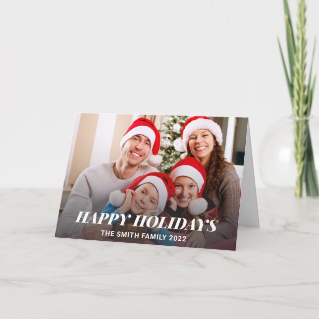 Cartes Pour Fêtes Annuelles Joyeuses Fêtes Noël Photo Holiday Card (Devant)