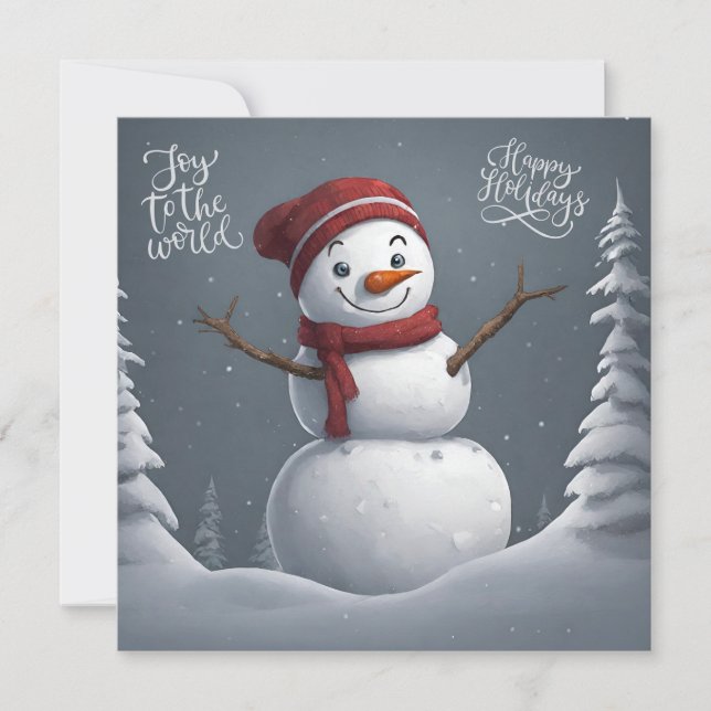 Cartes Pour Fêtes Annuelles Joyeuses fêtes Noël Snowman (Devant)