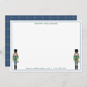 Cartes Pour Fêtes Annuelles Joyeuses fêtes Personnalisé Green Blue Nutcracker