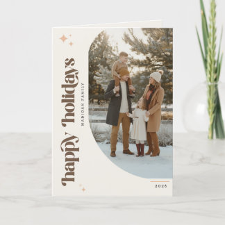 Cartes Pour Fêtes Annuelles Joyeuses Fêtes Photo de Famille Noël Rétro de Noël