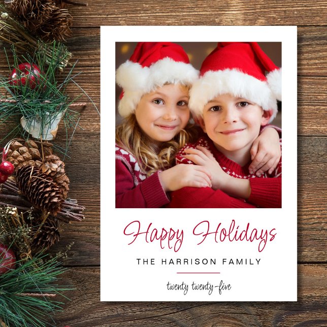 Cartes Pour Fêtes Annuelles Joyeuses fêtes Photo de Noël (Share the love and warmth of the season with your personalized photo Christmas card)