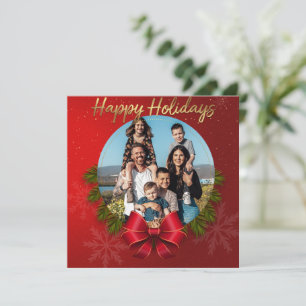 Cartes Pour Fêtes Annuelles Joyeuses Fêtes Photo de Noël en rouge 