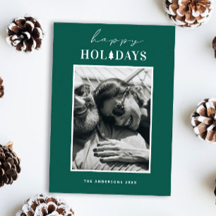 Cartes Pour Fêtes Annuelles Joyeuses fêtes   Photo de Noël verte moderne
