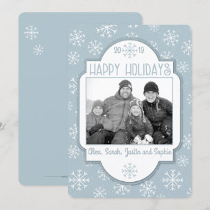Cartes Pour Fêtes Annuelles Joyeuses Fêtes Photo Flocon de Neige Moderne