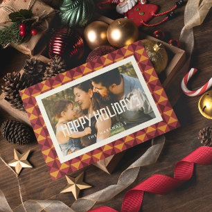 Cartes Pour Fêtes Annuelles Joyeuses Fêtes Photo Rétro Milieu de Siècle