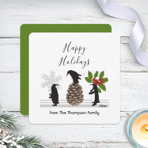 Cartes Pour Fêtes Annuelles Joyeuses Fêtes Pingouin Drôle Fantaisiste Noël