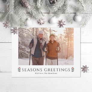 Cartes Pour Fêtes Annuelles Joyeuses Fêtes Poinsettia Paysage Photo