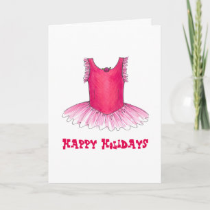 Cartes Pour Fêtes Annuelles Joyeuses Fêtes Prof de Danse Ballet Ballerine Tutu