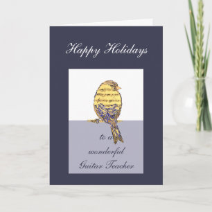 Cartes Pour Fêtes Annuelles Joyeuses Fêtes Professeur de Guitare Note de Musiq