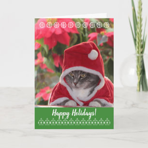 Cartes Pour Fêtes Annuelles Joyeuses fêtes ! purr... de Père Noël cat.