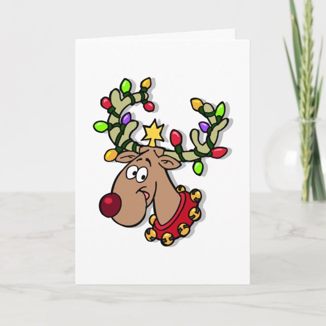Cartes Pour Fêtes Annuelles Joyeuses fêtes Reindeer Fêtes de Noël (Devant)
