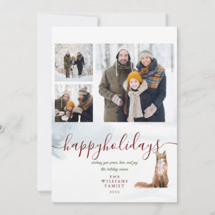 Cartes Pour Fêtes Annuelles Joyeuses Fêtes Renard d'hiver 3 Photo Noël
