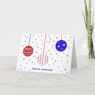 Cartes Pour Fêtes Annuelles Joyeuses Fêtes rouge, blanc et bleu