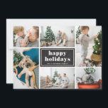 Cartes Pour Fêtes Annuelles Joyeuses fêtes Rustic Chalkboard Photo Collage<br><div class="desc">Joyeuses fêtes ! Envoyez vos voeux et vos salutations de vacances avec ce carte photo de vacances rustique et élégant. Il présente une typographie rétro audacieuse avec des bandes diagonales motif sur faux tableau de bord. Personnalisez en ajoutant vos photos, salutation, noms et autres détails préférés. Les textes sont entièrement...</div>