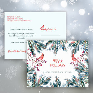 Cartes Pour Fêtes Annuelles Joyeuses Fêtes rustiques modernes branches de pin