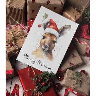 Cartes Pour Fêtes Annuelles Joyeuses Fêtes sautantes, Kangourou de Noël person