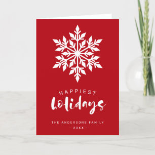Cartes Pour Fêtes Annuelles Joyeuses fêtes Snowflake Custom Red Business