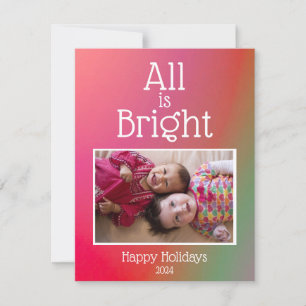 Cartes Pour Fêtes Annuelles Joyeuses Fêtes Tout est Brillant Rouge Vert Ombre