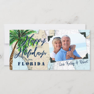 Cartes Pour Fêtes Annuelles Joyeuses Fêtes Tropicales de Florida Nautical