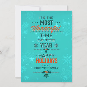 Cartes Pour Fêtes Annuelles Joyeuses fêtes Turquoise et vert foncé Design de t