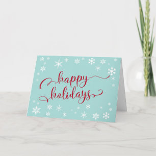 Cartes Pour Fêtes Annuelles Joyeuses Fêtes Typographie Rouge sur Bleu Œuf de R