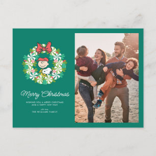 Cartes Pour Fêtes Annuelles Joyeuses fêtes Wreath de bonbon de menthe poivré