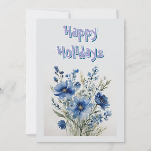 Cartes Pour Fêtes Annuelles Joyeuses Fleurs de Fêtes Aquarelle Joyeux Noël