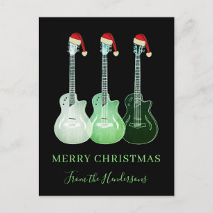 Cartes Pour Fêtes Annuelles Joyeuses guitares de Noël Personnalisées