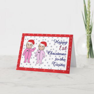 Cartes Pour Fêtes Annuelles Joyeuses jumelles de Noël