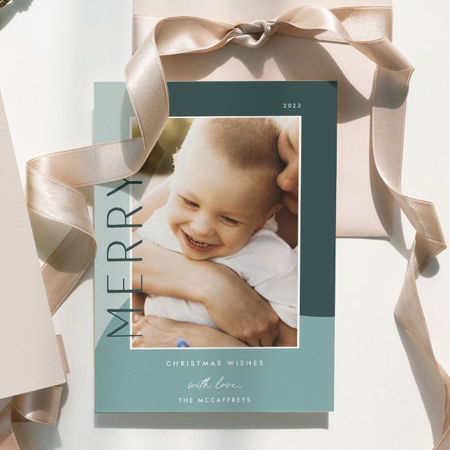 Cartes Pour Fêtes Annuelles Joyeuses nuances | Photo verticale (Créateur téléchargé)