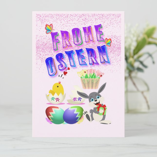 Cartes Pour Fêtes Annuelles Joyeuses Pâques (Debout devant)