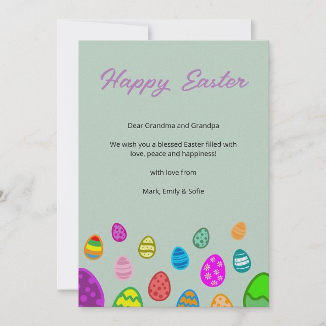 Cartes Pour Fêtes Annuelles Joyeuses Pâques (Devant)
