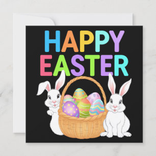 Cartes Pour Fêtes Annuelles Joyeuses Pâques 2025  Œufs Lapin Mignon