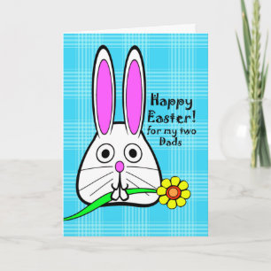 Cartes Pour Fêtes Annuelles Joyeuses Pâques à mes deux papas, Lapin Mignon